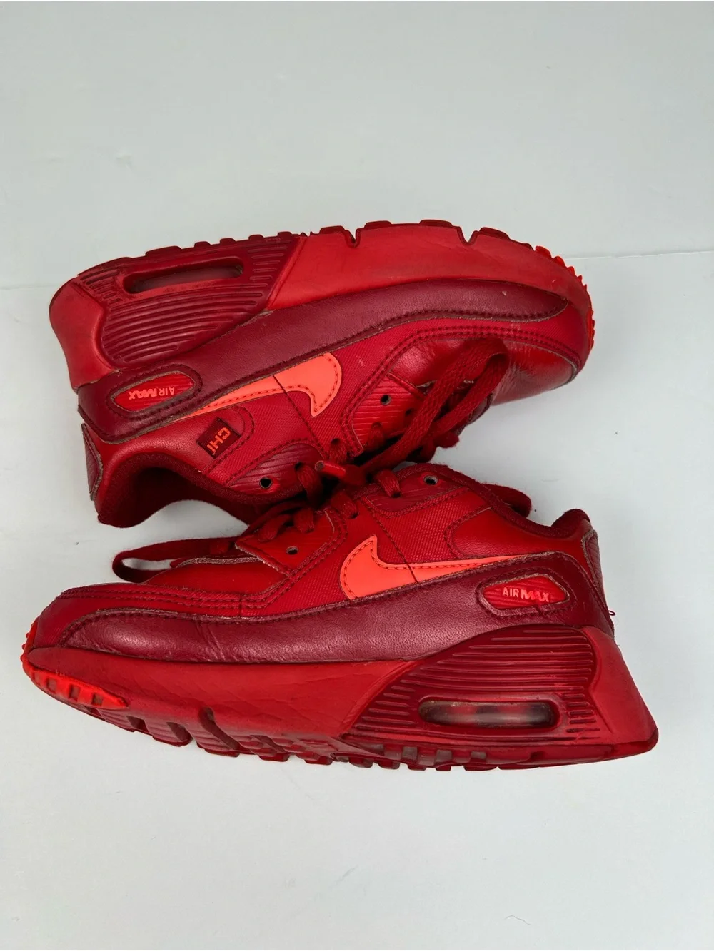 Nike Air Max 90 City Special Chicago Kids 10C Red Leather Sneakers CHI Shoes
